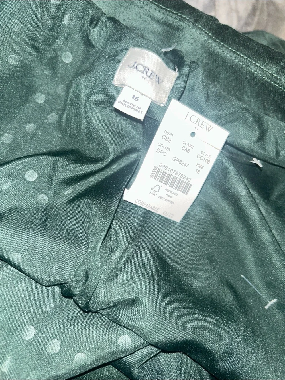 New J.Crew Classic schoolboy green velvet blazer plus size 16 jcrew CO106